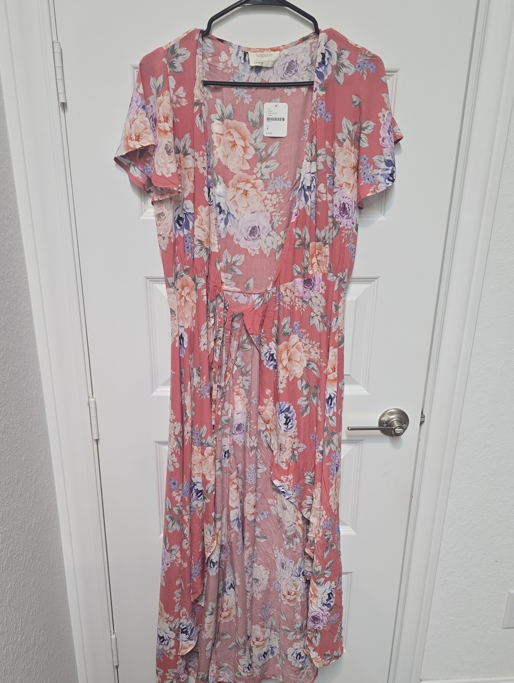 Auguste The Label Dusty Rose Floral Wrap Maxi Dress